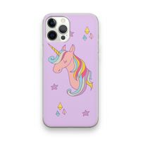 Roze eenhoorn: iPhone 12 Pro Transparant Hoesje