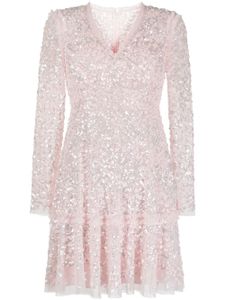 Needle & Thread robe patineuse à sequins - Rose