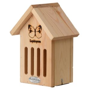 Houten huisje voor insecten 23 cm vlinderhuis/vlinderhotel   -