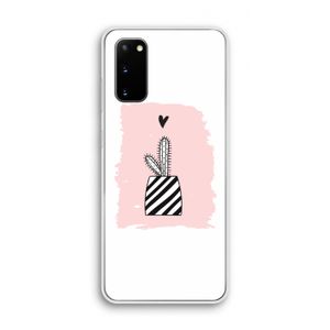 Zwart-wit cactus: Samsung Galaxy S20 Transparant Hoesje