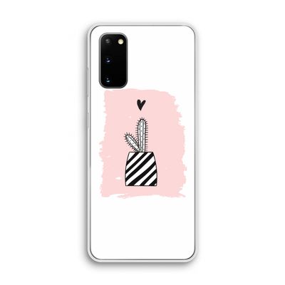Zwart-wit cactus: Samsung Galaxy S20 Transparant Hoesje