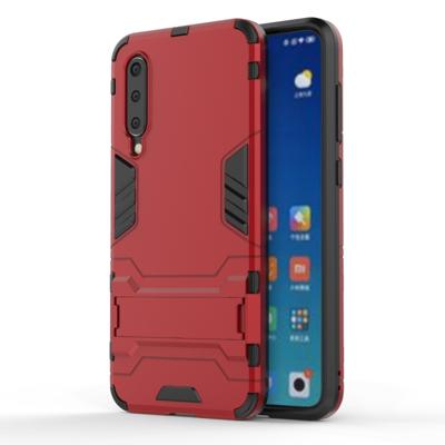 Schokbestendige PC + TPU Case voor Xiaomi mi 9 SE met houder (rood)