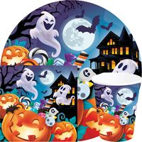 Halloween/horror pompoen feest servies set - borden/bekers/servetten - 36x - oranje - papier