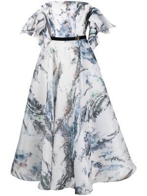 Saiid Kobeisy Jurk met print - Wit