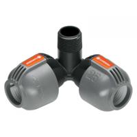 Gardena L-stuk Koppeling 25mm x 3/4 Inch - Weerbestendige Kunststof voor Efficiënte Tuinslangaansluiting