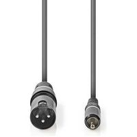 XLR-Audiokabel | XLR 3-pins male - RCA male | 1,5 m | Grijs