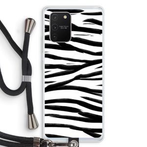 Zebra pattern: Samsung Galaxy S10 Lite Transparant Hoesje met koord