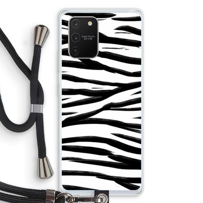 Zebra pattern: Samsung Galaxy S10 Lite Transparant Hoesje met koord