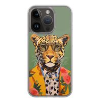 iPhone 13 Pro hybride hoesje - Luipaard hipster iPhone 13 Pro hybride hoesje - Luipaard hipster