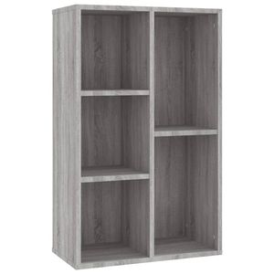 The Living Store Boekenkast - Grijs Sonoma Eiken - 50 x 25 x 80 cm - Duurzaam Hout - 5 Vakken