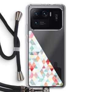 Gekleurde driehoekjes pastel: Xiaomi Mi 11 Ultra Transparant Hoesje met koord
