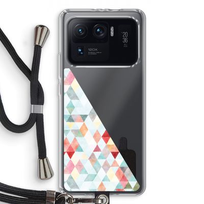 Gekleurde driehoekjes pastel: Xiaomi Mi 11 Ultra Transparant Hoesje met koord