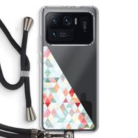 Gekleurde driehoekjes pastel: Xiaomi Mi 11 Ultra Transparant Hoesje met koord