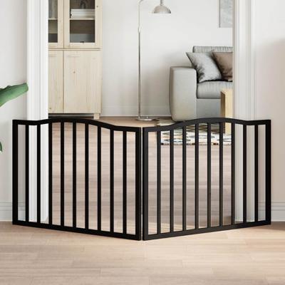 VidaXL Hondenhek inklapbaar 2 panelen 160 cm populierenhout zwart