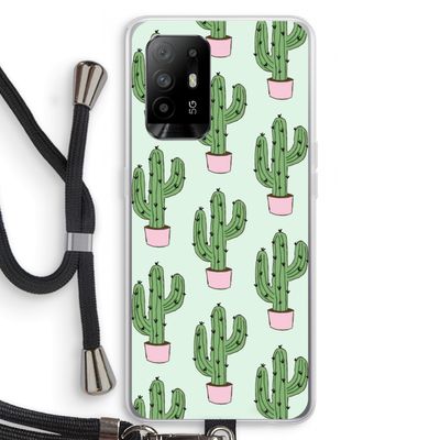 Cactus Lover: Oppo A95 5G Transparant Hoesje met koord
