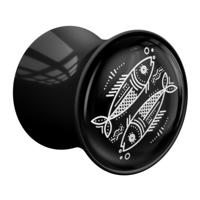 Double Flared Plug met Zodiac Circle Design Acryl Tunnels & Plugs - thumbnail