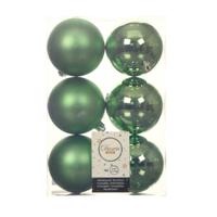 Decoris Kerstballen - 18x st - groen - D8 cm - kunststof - kerstversiering