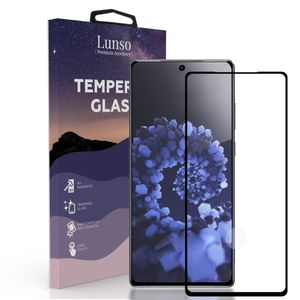 Lunso - Samsung Galaxy S21 - Gehard Beschermglas - Full Cover Screenprotector - Black Edge