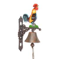 A PAIR OF CAST IRON CROWING ROOSTER BELLS A PAIR OF CAST IRON CROWING ROOSTER BELLS