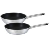 Koekenpannen, Set van 2 Stuks, 20 cm, 28 cm, RVS, ProPlex Non-Stick - Rösle Moments