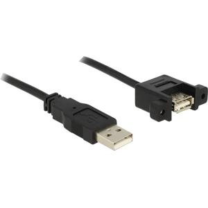 Delock USB-kabel USB 2.0 USB-A stekker, USB-A bus 1.00 m Zwart 85106