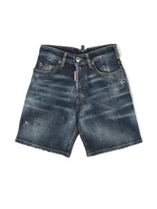 DSQUARED2 KIDS short en jean Calzoncini à effet délavé - Bleu