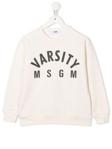 MSGM Kids sweat à logo Varsity imprimé - Tons neutres