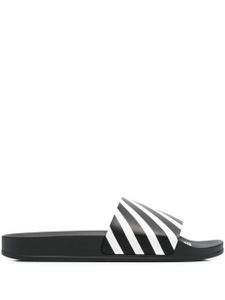 Off-White claquettes à rayures Diag - Noir
