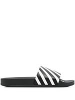 Off-White claquettes à rayures Diag - Noir Off-White claquettes à rayures Diag - Noir