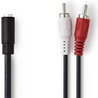 Stereo-Audiokabel | 2x RCA Male - 3,5 mm Female | 0,2 m | Zwart [CAGP22255BK02]