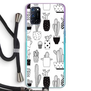 Cactusmotief: Oppo A52 Transparant Hoesje met koord