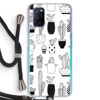 Cactusmotief: Oppo A52 Transparant Hoesje met koord Cactusmotief: Oppo A52 Transparant Hoesje met koord