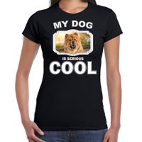 Chow chows honden t-shirt my dog is serious cool zwart voor dames