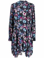 ISABEL MARANT robe asymétrique à fleurs - Bleu
