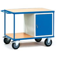 Fetra Hauptartikel 2432 Tafel en kabinetwagen Staal Poedercoating Laadvermogen (max.): 500 kg Stralend blauw (RAL 5007) - thumbnail