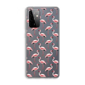 Flamingoprint groen: Samsung Galaxy A72 Transparant Hoesje