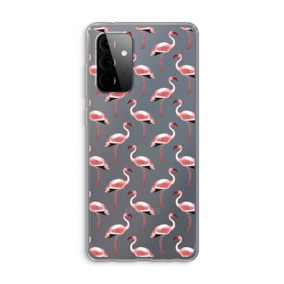 Flamingoprint groen: Samsung Galaxy A72 Transparant Hoesje