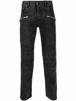 Balmain jean slim nervuré à taille basse - Noir - thumbnail