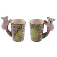 Drink/koffie mok koala thema - Set van 2x stuks - 250 ml - Dieren cadeau artikelen