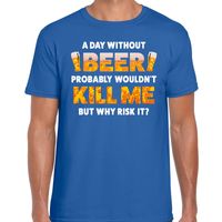 A day Without Beer fun shirt blauw voor heren drank thema 2XL  -