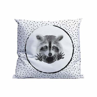 Kussen Raccoon 60x60cm. 100% Cotton Complete set