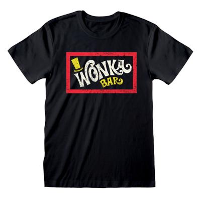 Unisex T-Shirt met Korte Mouwen Willy Wonka Wonka Bar Zwart - Maat: XL