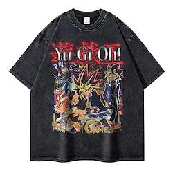 Yu-Gi-Oh! T-Shirt Oversized zuur gewassen T-shirt Afdrukken Grafisch Voor Voor Stel Voor heren Dames Volwassenen Halloween Carnaval Maskerade Heet stempelen Straat Casual / Dagelijks Lightinthebox