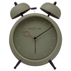 NeXtime - Tafel Wekker 15x18x7cm - Stil - licht functie - Olijf Groen