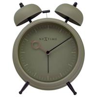 NeXtime - Tafel Wekker 15x18x7cm - Stil - licht functie - Olijf Groen