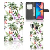Samsung Galaxy A30 | Telefoonhoesje | Met pasjeshouder | Flamingo Palms