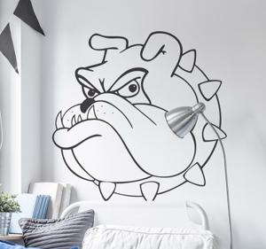 Silhouet Muursticker Bulldog