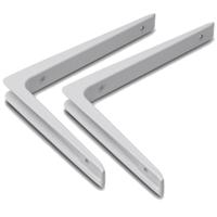 Plankdrager - 6x stuks - aluminium - wit - 15 x 10 cm - 50 kg