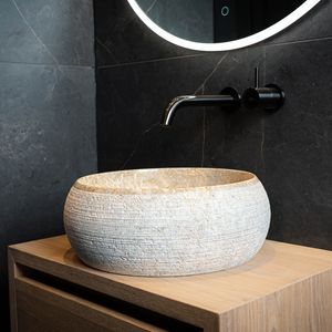 Waskom Loutro Rocky S Rond 40x40x15 cm Marmer Sand