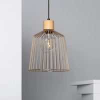 Kooi hanglamp hout met E27 fitting 'Melissa' Kooi hanglamp hout met E27 fitting 'Melissa'